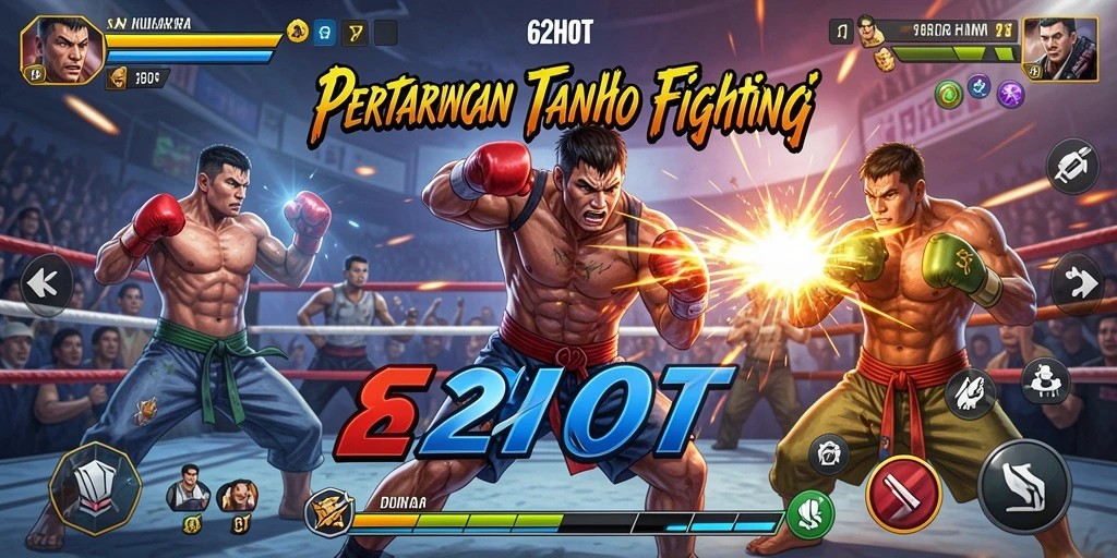 Tangkapan layar gameplay 62HOT menampilkan pertarungan antar karakter dengan aksi yang menegangkan.