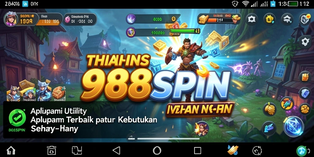 Tampilan utama 988SPIN dengan fitur-fitur Utility canggih.