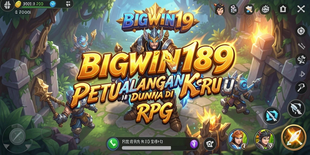 Screenshot gameplay BIGWIN189 yang menampilkan pertarungan epik di dunia RPG.