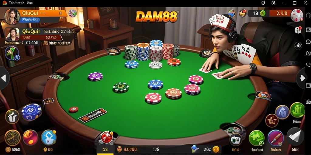 Tampilan gameplay QiuQiu yang seru dalam DAM88.