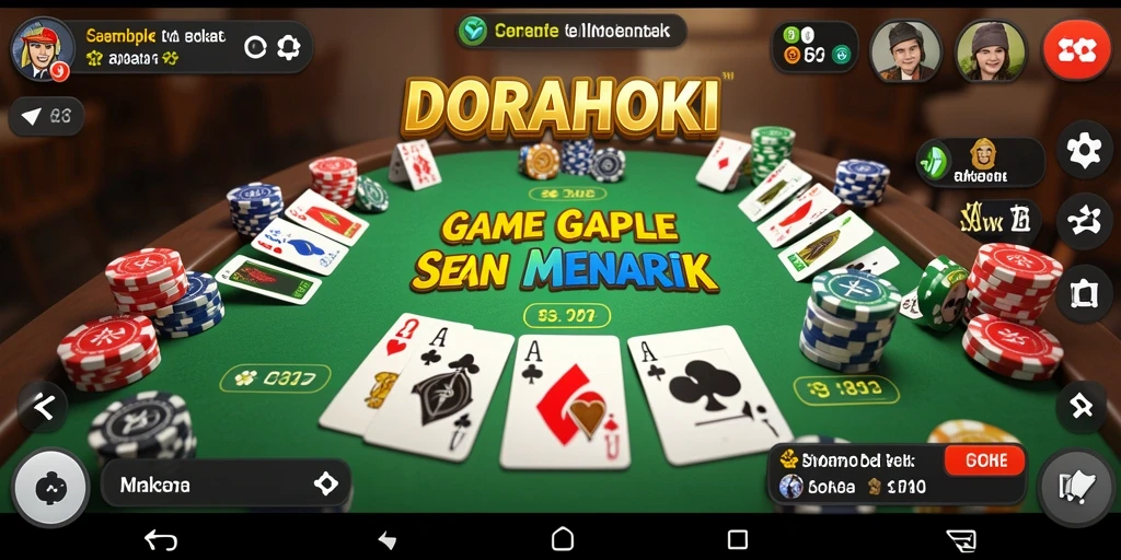 Tampilan gameplay seru DORAHOKI yang menampilkan keseruan permainan Gaple.