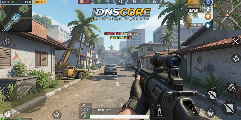 Tangkapan layar gameplay IDNSCORE yang menampilkan aksi TPS yang mendebarkan.