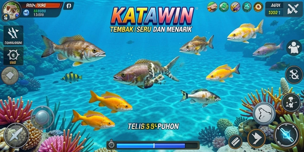 Tampilan gameplay seru dengan aksi tembak ikan.