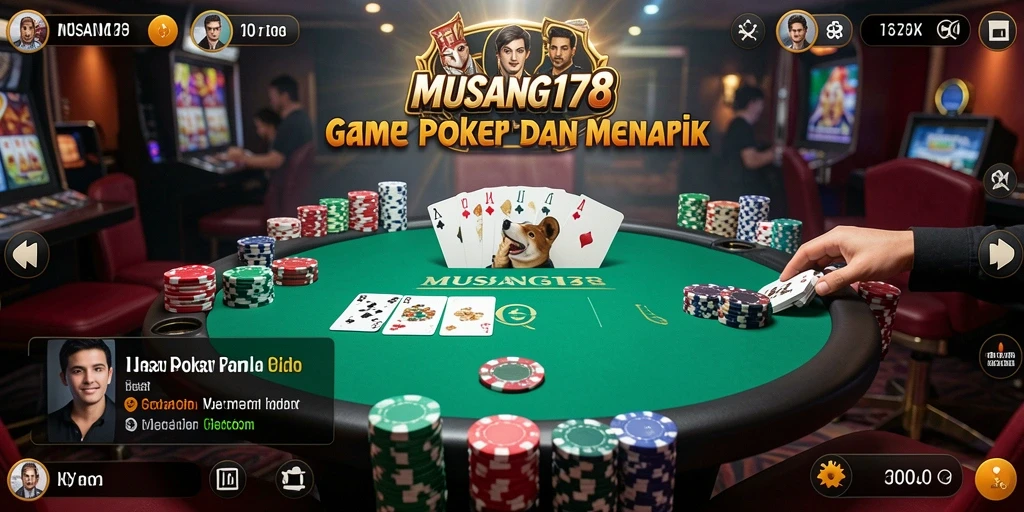 Tampilan gameplay Poker yang mendebarkan di MUSANG178.