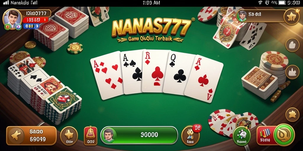 Screenshot NANAS777 yang menampilkan gameplay seru QiuQiu.