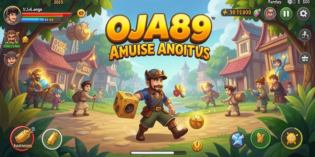 Tampilan seru gameplay OJA89 dengan warna-warni menarik.