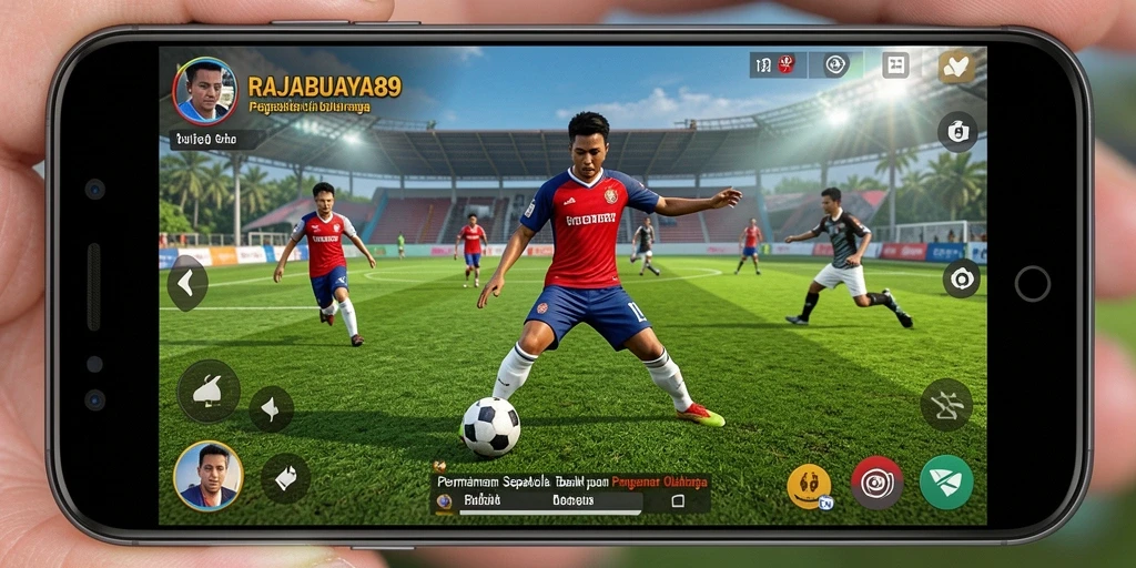 Screenshot utama RAJABUAYA89 menampilkan momen seru pertandingan sepak bola.
