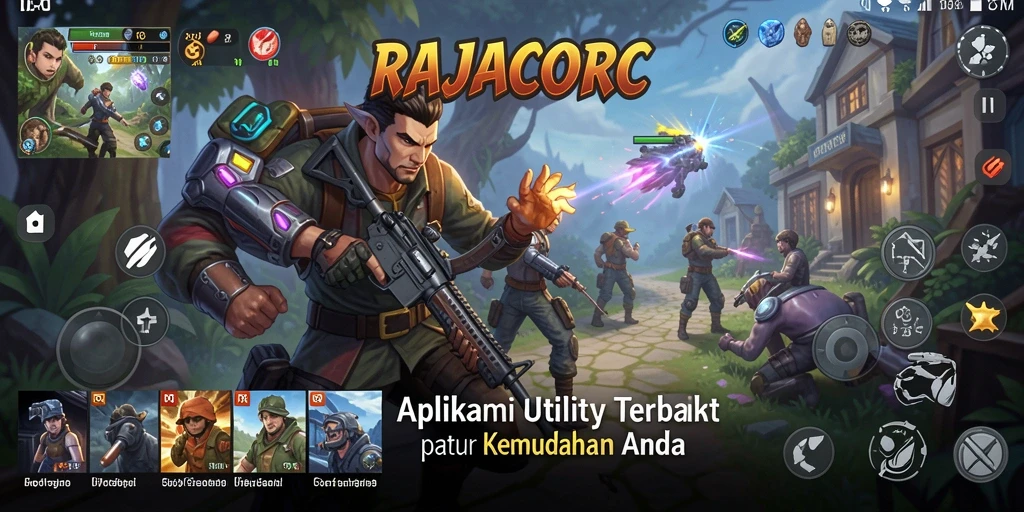 Tampilan antarmuka utama RAJACORC yang user-friendly untuk aplikasi Utility.