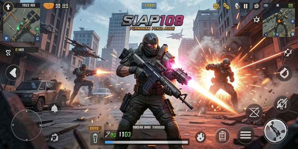 Tampilan aksi mendebarkan dalam SIAP108 dengan gameplay TPS yang intens.
