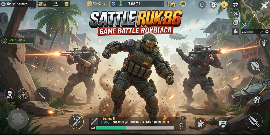 Tampilan gameplay seru dalam pertempuran Battle Royale.