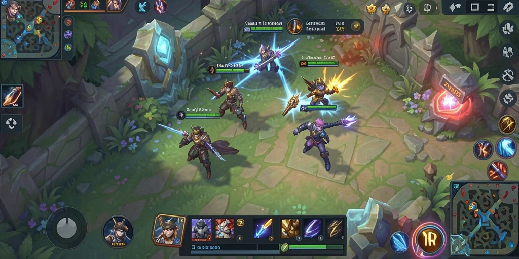 Screenshot SVIP2 menunjukkan aksi pertempuran MOBA yang intens.